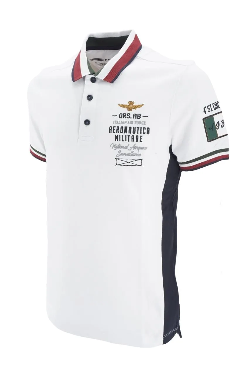 Aeronautica Militare Polo Shirt with Embroidery / White