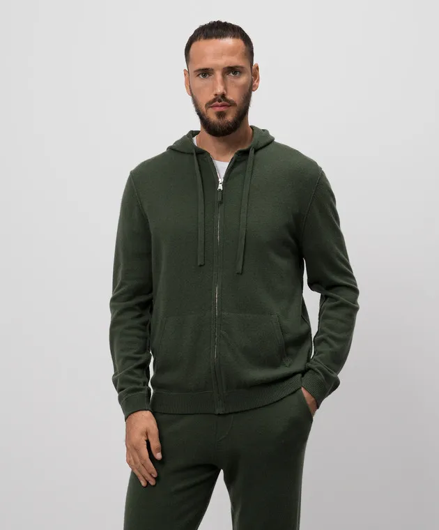 Allude Giacca sportiva verde realizzata in lana e cashmere 24537010