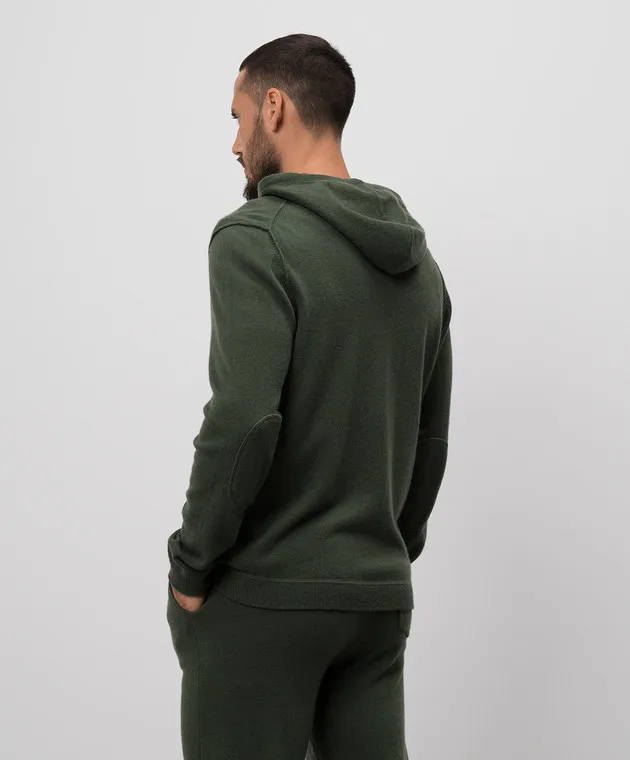 Allude Giacca sportiva verde realizzata in lana e cashmere 24537010