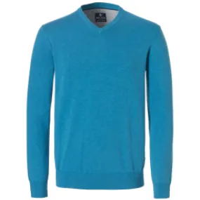 Baileys maglia da uomo con scollo a V 100% cotone Petrol