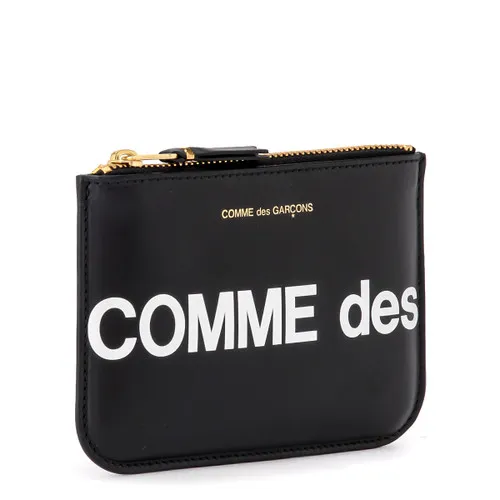 Bustina Comme Des Garçons Wallet Huge Logo in pelle nera