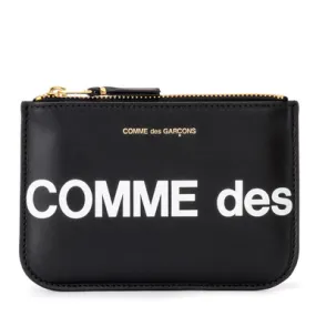 Bustina Comme Des Garçons Wallet Huge Logo in pelle nera