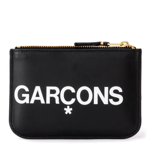 Bustina Comme Des Garçons Wallet Huge Logo in pelle nera