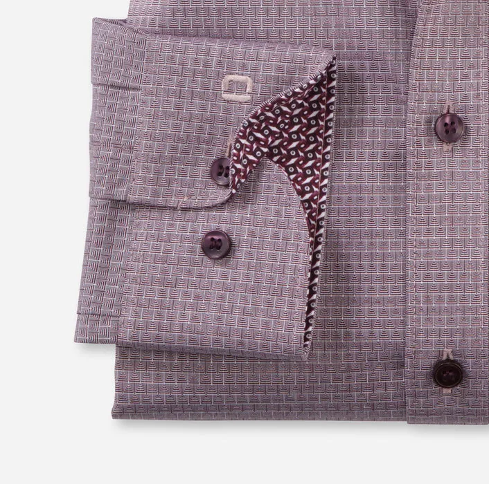 Camicia bordeaux olymp level five slim fit cotone stretch
