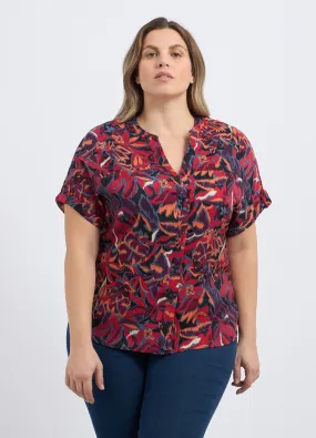 Camicia con scollo a V donna curvy