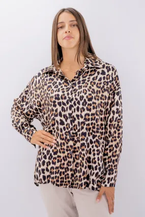 Camicia oversize stampa animalier