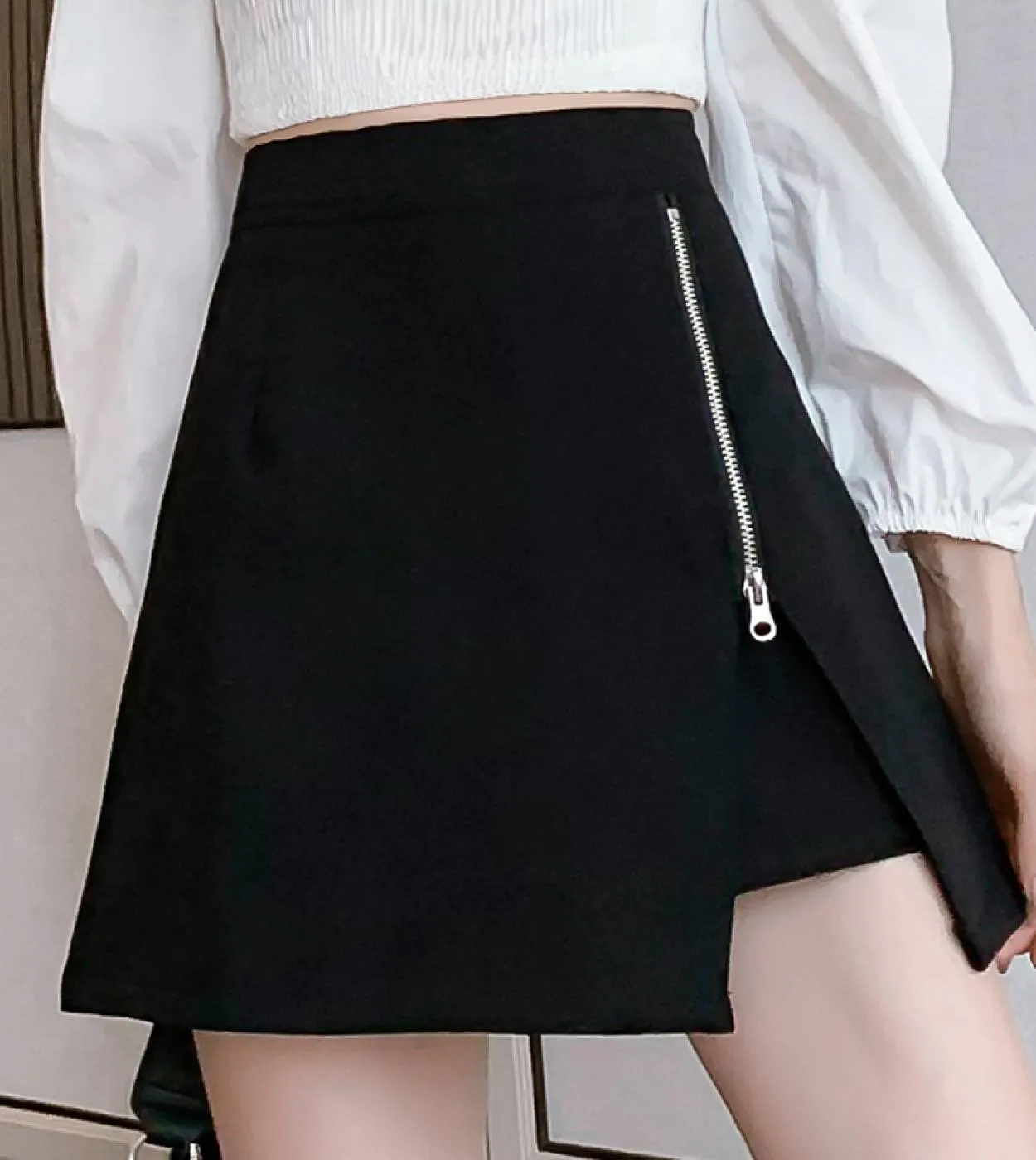 Cammello Donna Estate Cerniera Gonne Pantaloncini Per Donna 2023 Vita Alta Casual Kawaii Scuola Gonna Corta Una Linea Mini Gonne