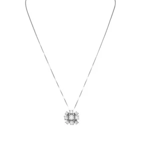 Collana in oro bianco con pendente con diamanti