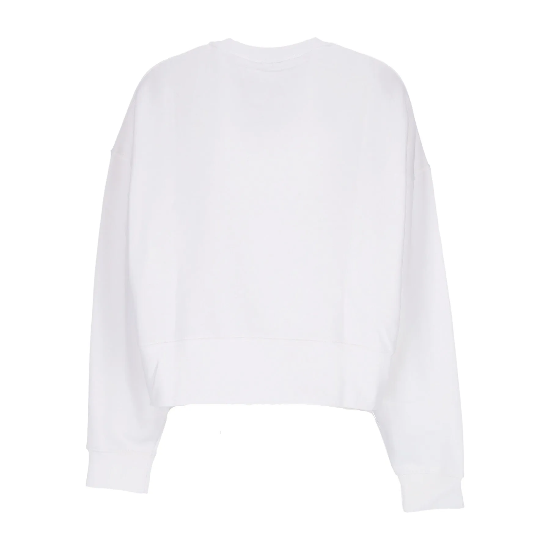 Felpa Girocollo Donna Essentials Collection Fleece Oversize Crewneck White/black