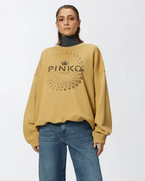  Felpa oversize con stampa PINKO Atelier    