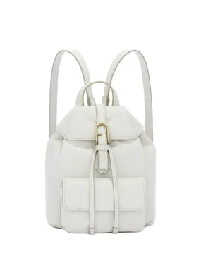 Flow mini white leather backpack