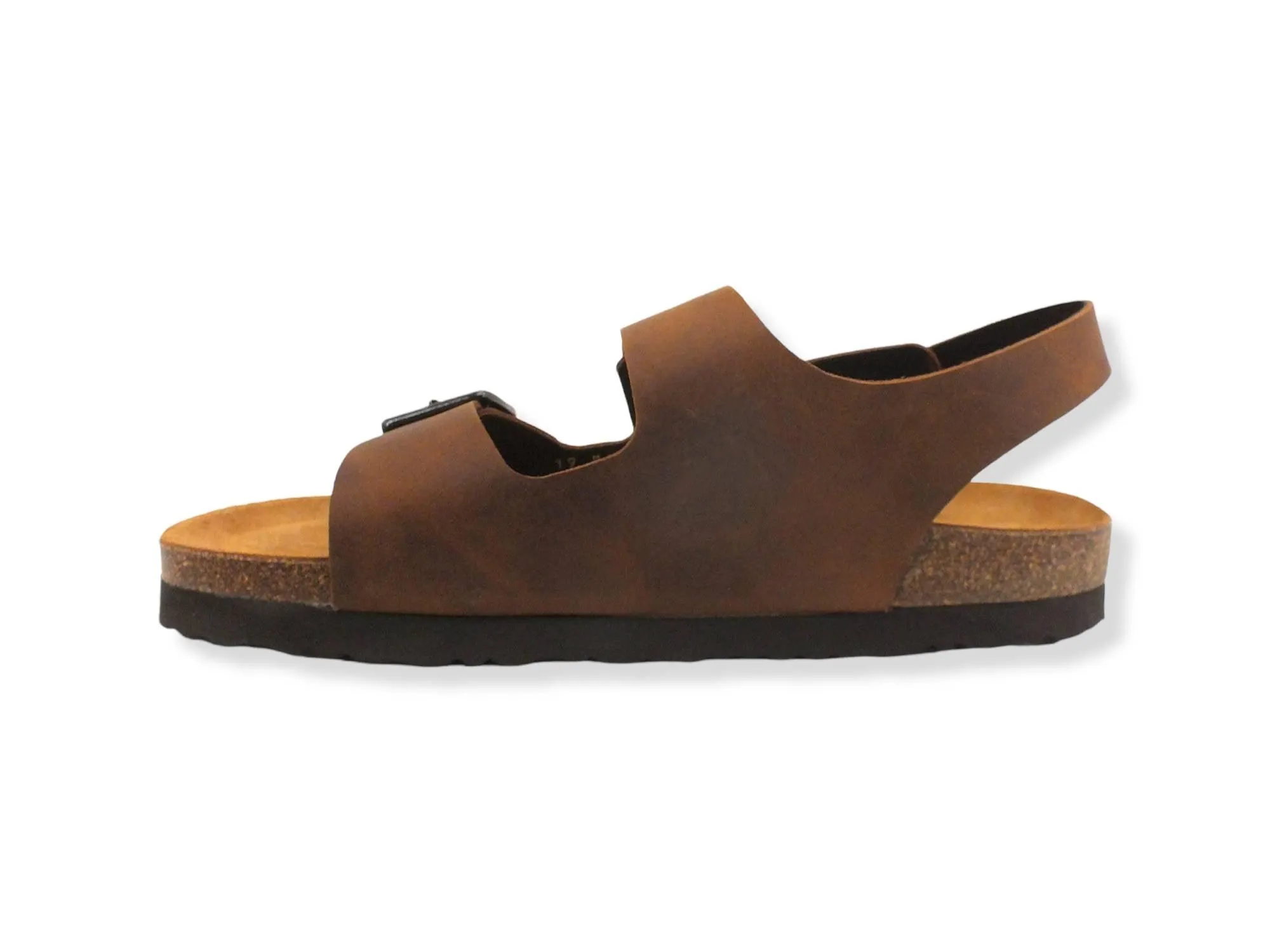 FRAU Sandalo Uomo Flat Cuoio Marrone Cognac 19M689