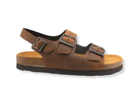 FRAU Sandalo Uomo Flat Cuoio Marrone Cognac 19M689