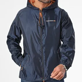 Giacca a vento con cappuccio blu navy