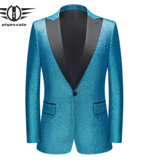 Giacca Blazer Collo a scialle Giacca Blazer blu Uomo 2023 Colletto da sposa per feste Q1463