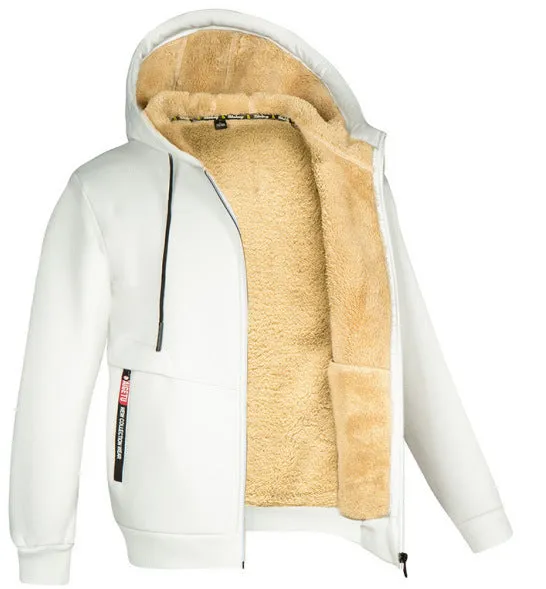 Giacca da uomo trendy casual termica imbottita con pile