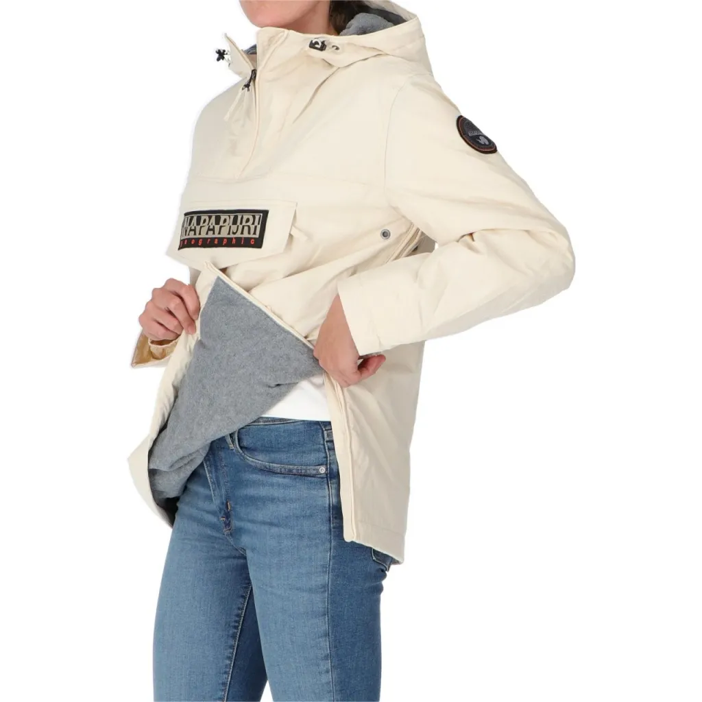 Giacca Napapijri Donna Pocket W Pkt 2 Cappuccio Pile NS5 WHITECAPGREY