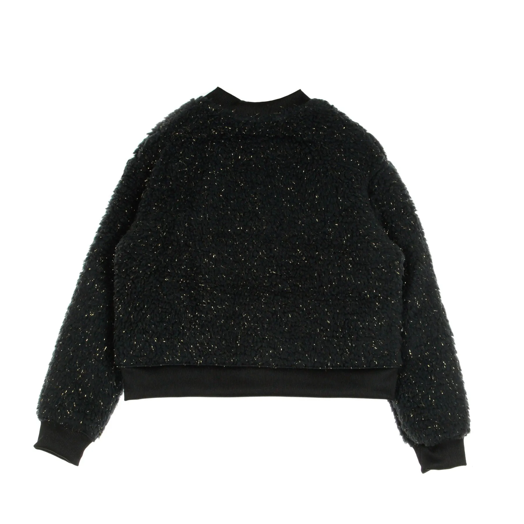 Giubbotto Bomber Corto Ragazza Sportswear Sherpa Shine Black/club Gold/rose Gold