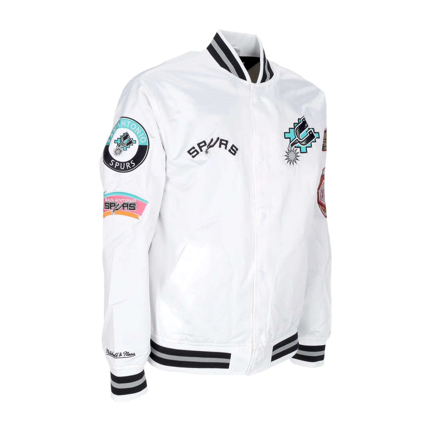 Giubbotto Bomber Uomo Nba Hometown Lw Satin Jacket Hardwood Classics Saaspu White