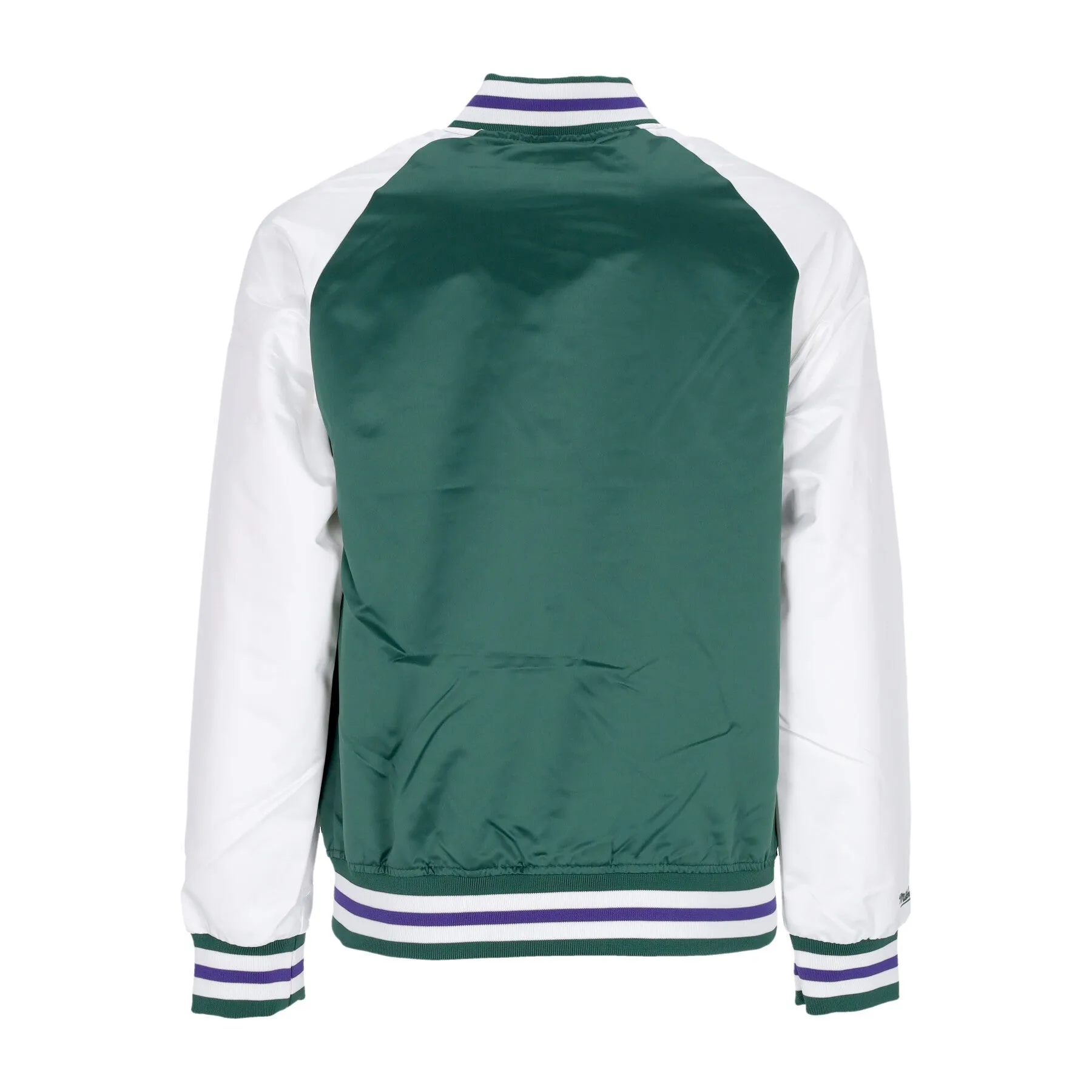 Giubbotto Bomber Uomo Nba Primetime Lw Satin Jacket Hardwood Classics Milbuc Dark Green