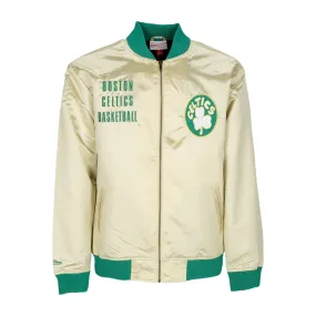 Giubbotto Bomber Uomo Nba Team Og 2.0 Lightweight Satin Jacket Vintage Logo Boscel Gold