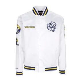 Giubbotto Bomber Uomo Ncaa Hometown Lw Satin Jacket Micwol White