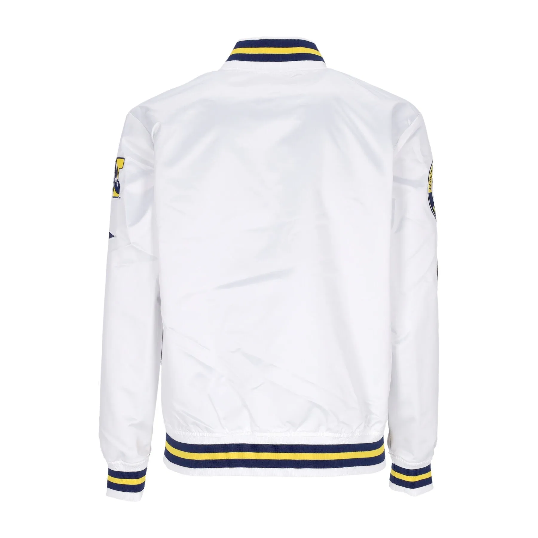 Giubbotto Bomber Uomo Ncaa Hometown Lw Satin Jacket Micwol White