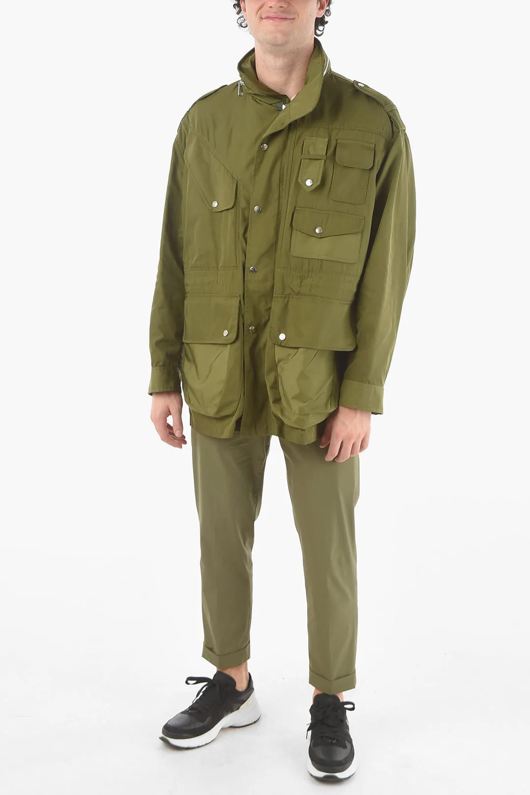 Giubbotto Utility Oversized Con Cappuccio Estraibile