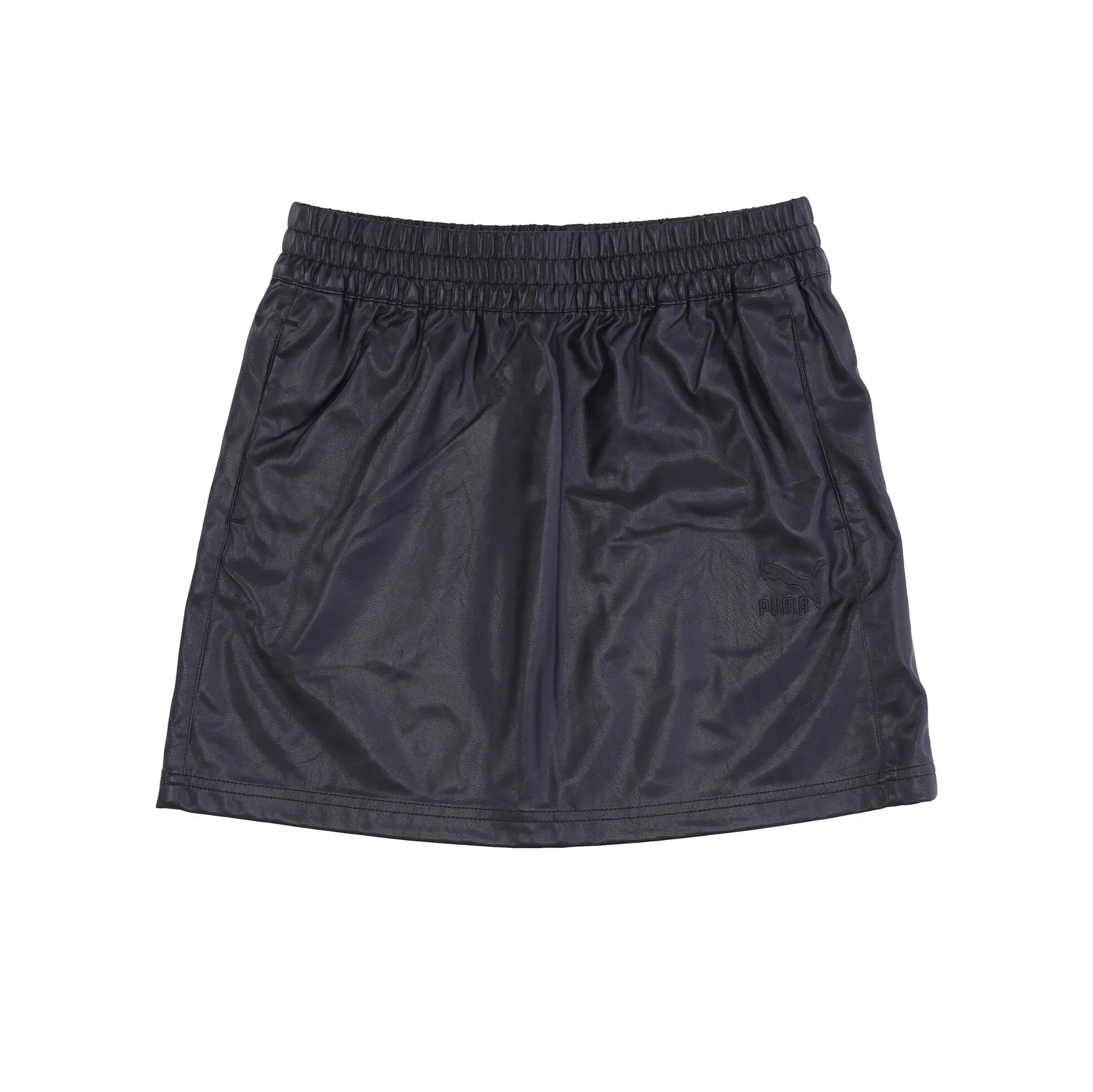 Gonna Corta Donna T7 Faux Leather Mini Skirt Black