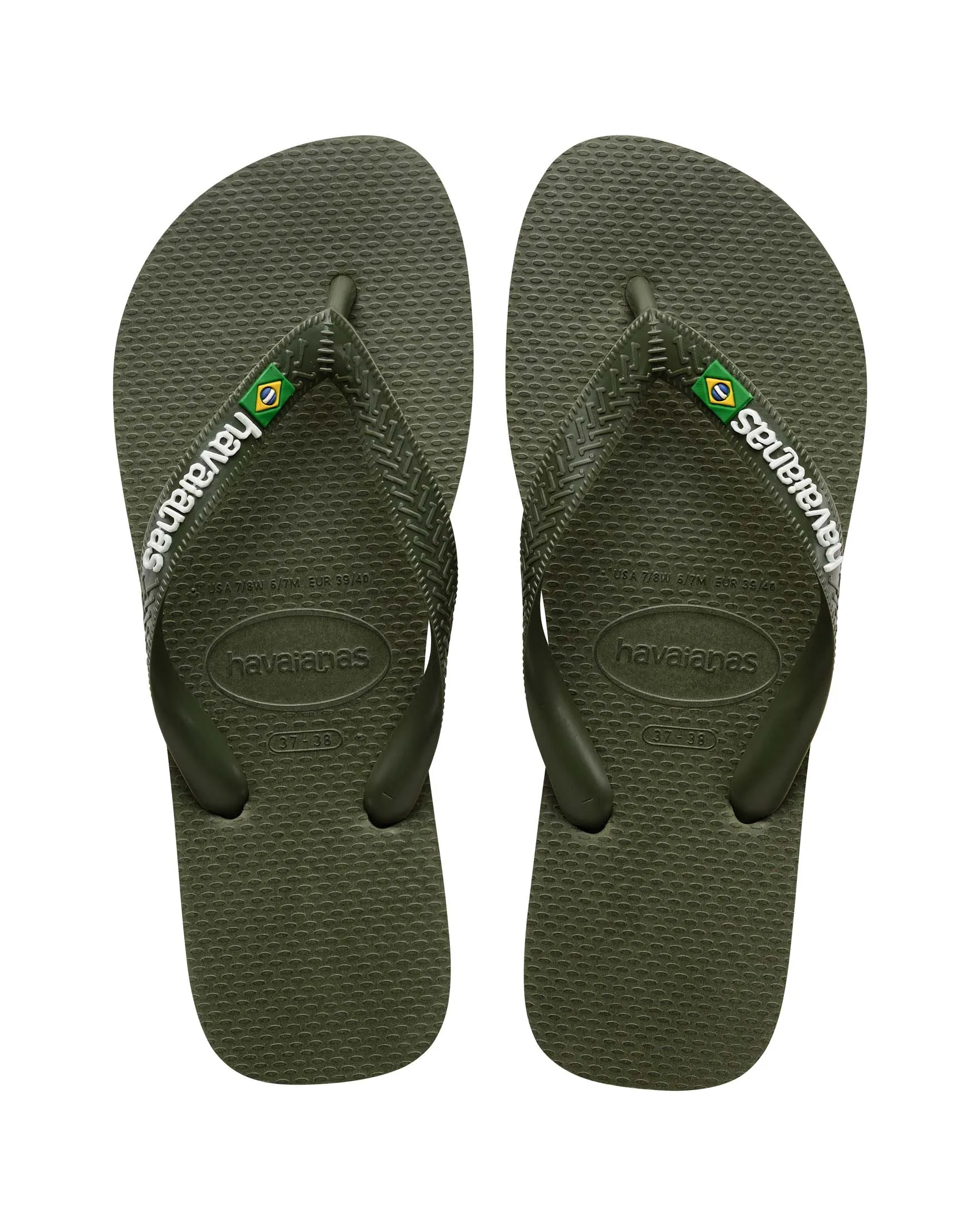 Havaianas Brasil Logo verde militare con logo bianco