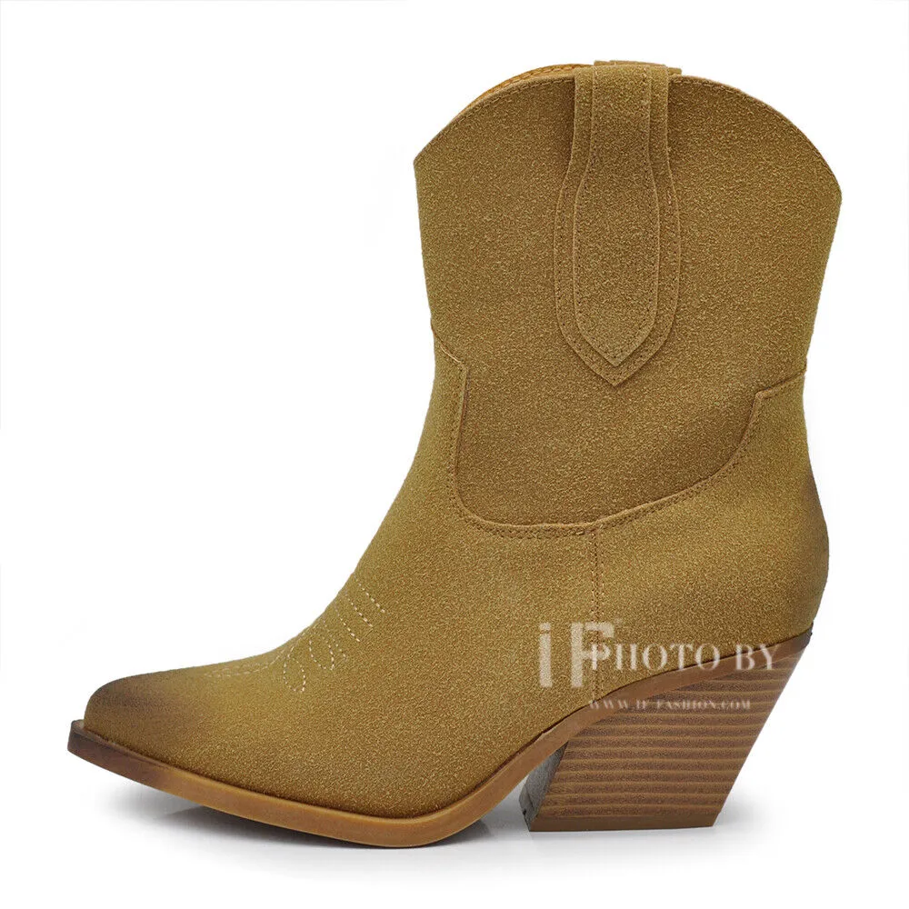 IF FASHION Stivali Stivaletti Primaverili Da Donna Texani Cowboy Cowgirl LY80-9