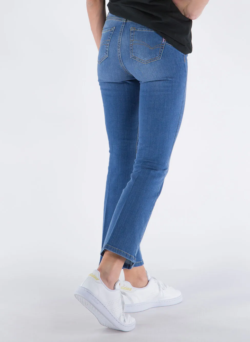 jeans bella flare cropped in sofisticato denim stretch