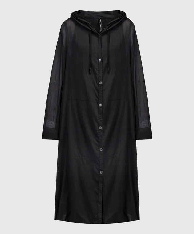 Masnada Cardigan nero a doppia costruzione 7650