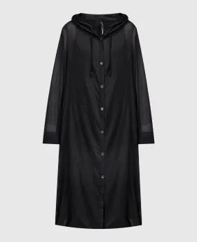 Masnada Cardigan nero a doppia costruzione 7650