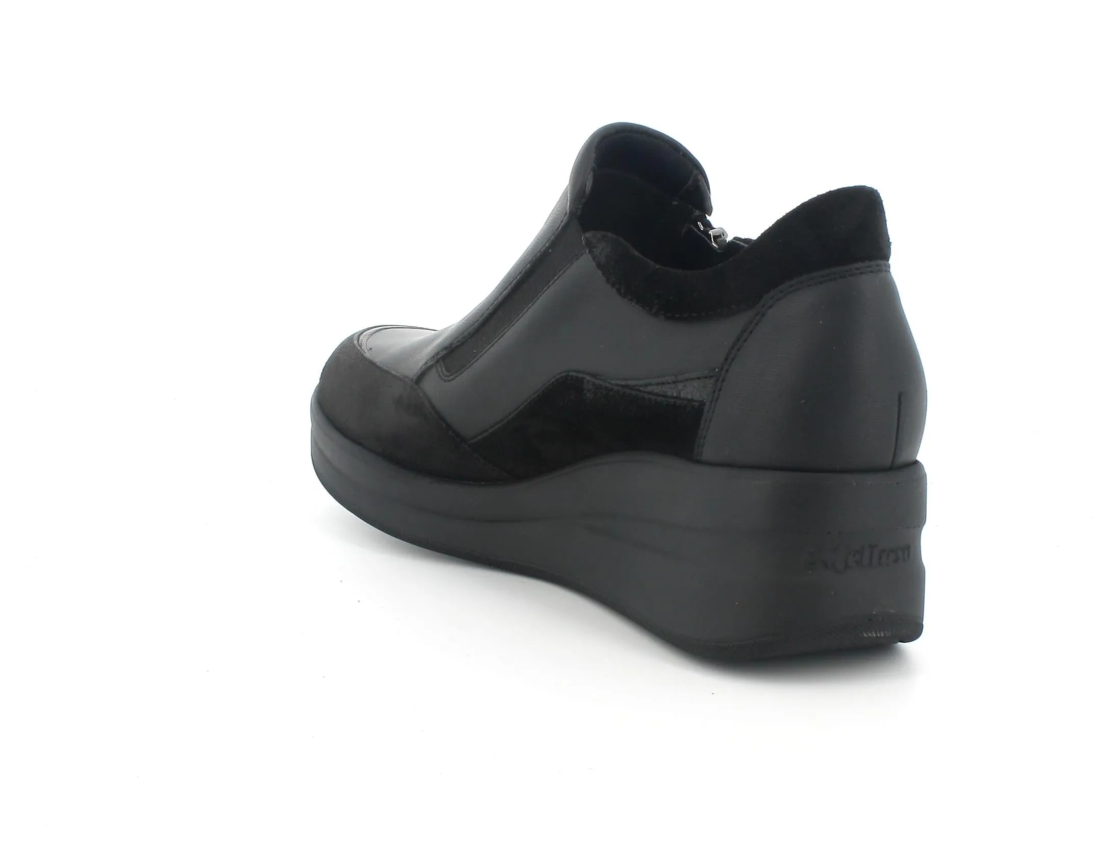 Melluso donna scarpe con zip pelle nera