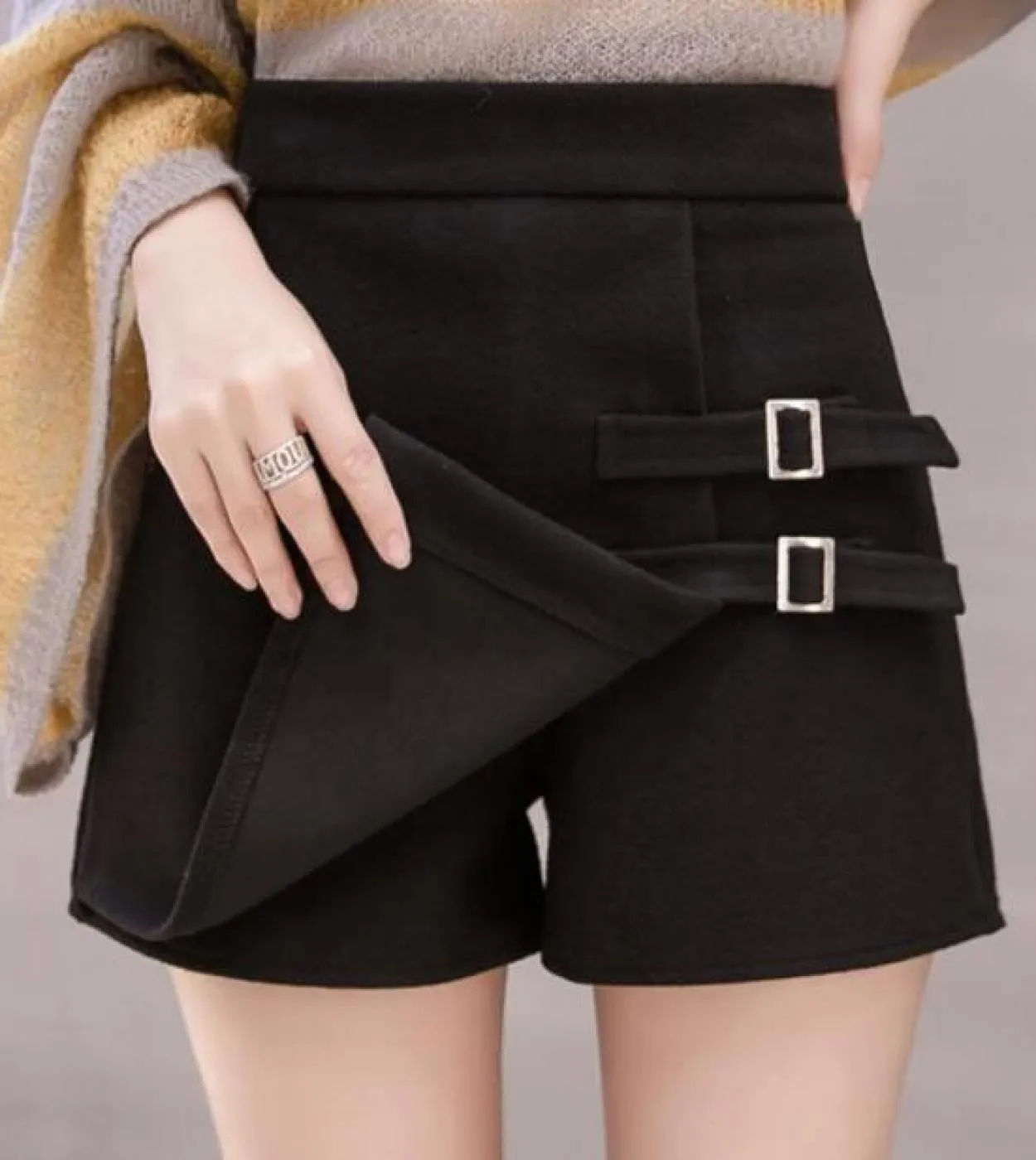 Mini gonna nera grigia a vita alta 2022 Primavera Autunno New Fashion Style Elegante gonna con paillettes Mini gonne asimmetrich