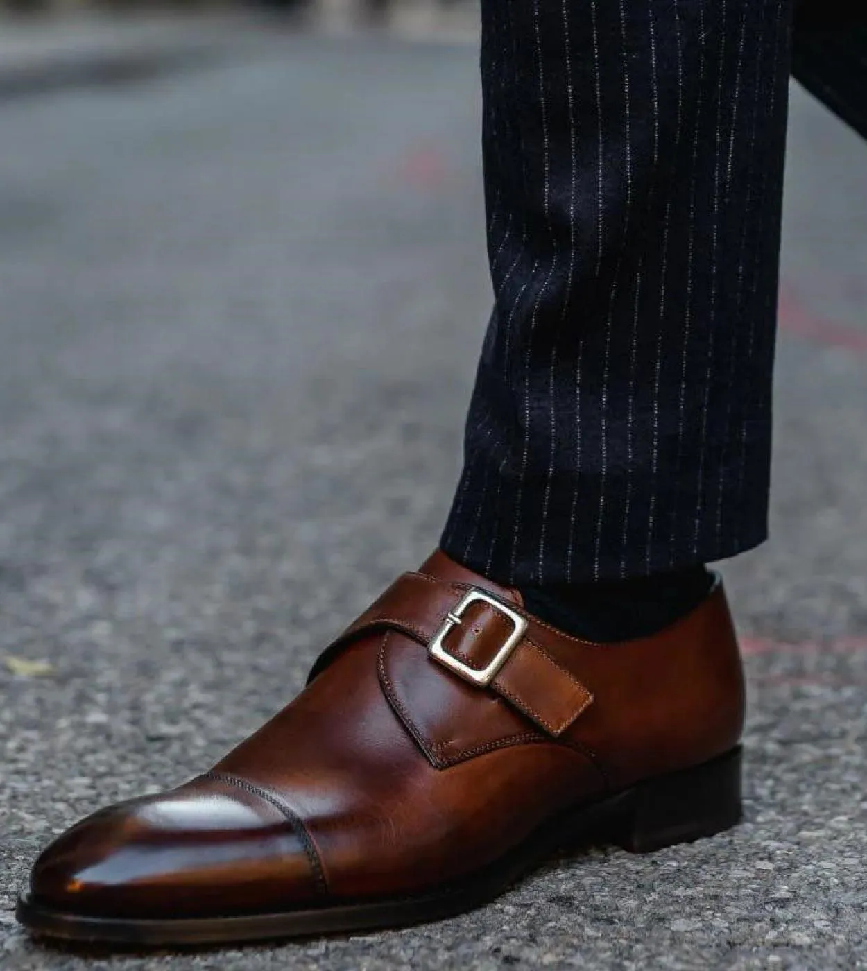 Mocassini in pelle da uomo Scarpe eleganti con cinturino monaco marrone marrone Mocassini da uomo