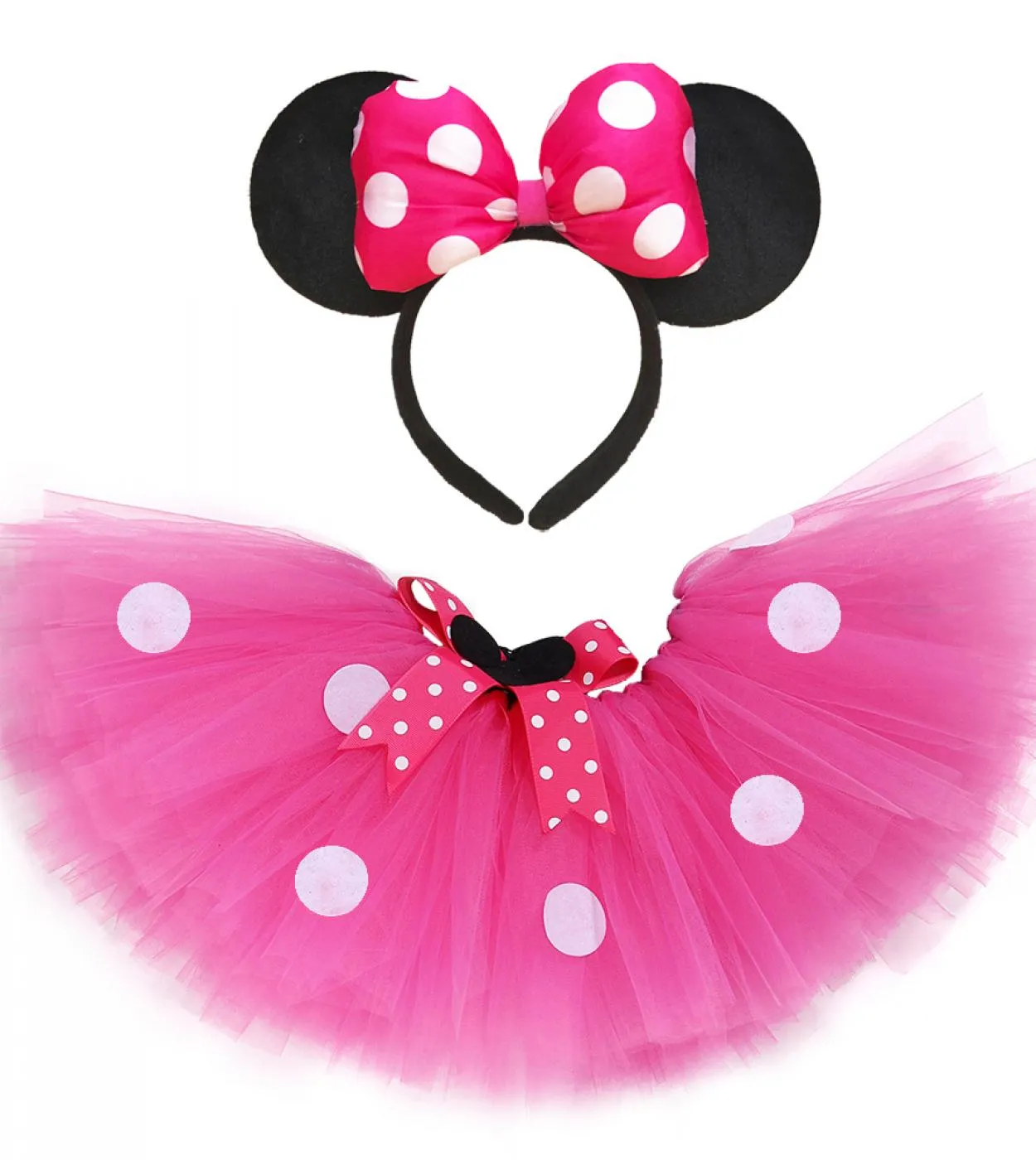 Neonate Minnie Tutu Gonna Outfit Kids Fluffy Dance Tutu con fiocco Fascia per bambina Costume di capodanno per il compleanno