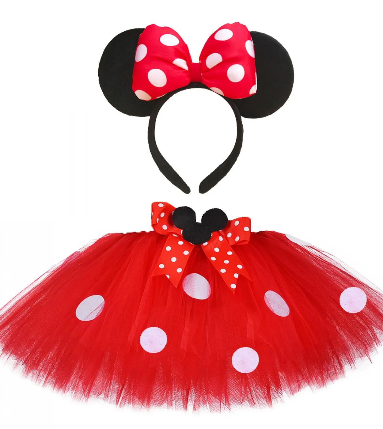 Neonate Minnie Tutu Gonna Outfit Kids Fluffy Dance Tutu con fiocco Fascia per bambina Costume di capodanno per il compleanno