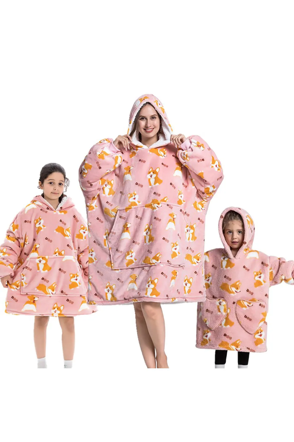 Nero Dinosauro Famiglia Matching Flanella Oversize Indossabile Felpa Coperta Felpa