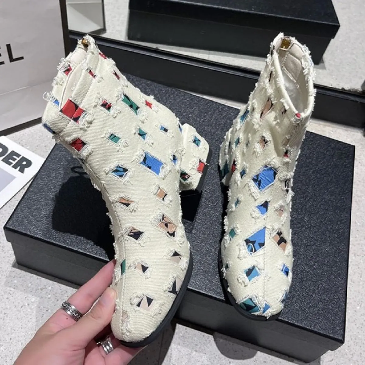 Nuovo marchio Cowboy Chunky Chelsea Boots Donna Tacco medio Scarpe invernali alla caviglia 2023 Stivali firmati Pompe Scarpe Mot