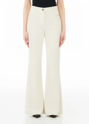 Pantaloni flare in twill