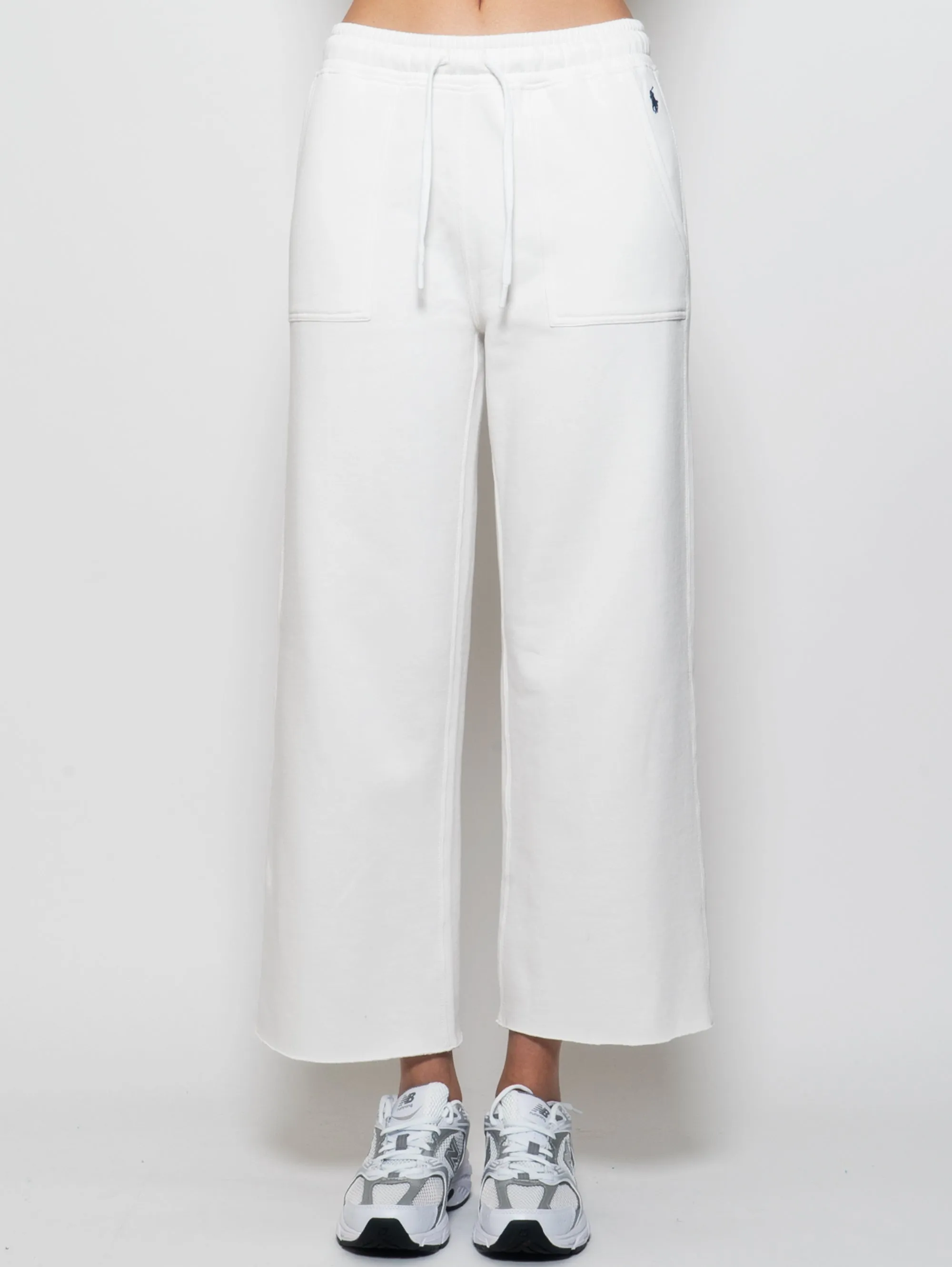 Pantaloni Sportivi Cropped Bianco