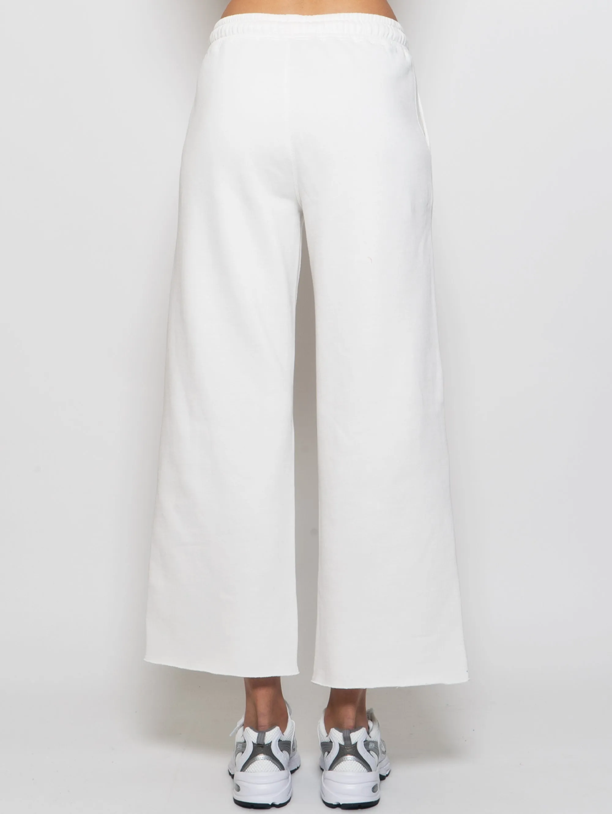 Pantaloni Sportivi Cropped Bianco