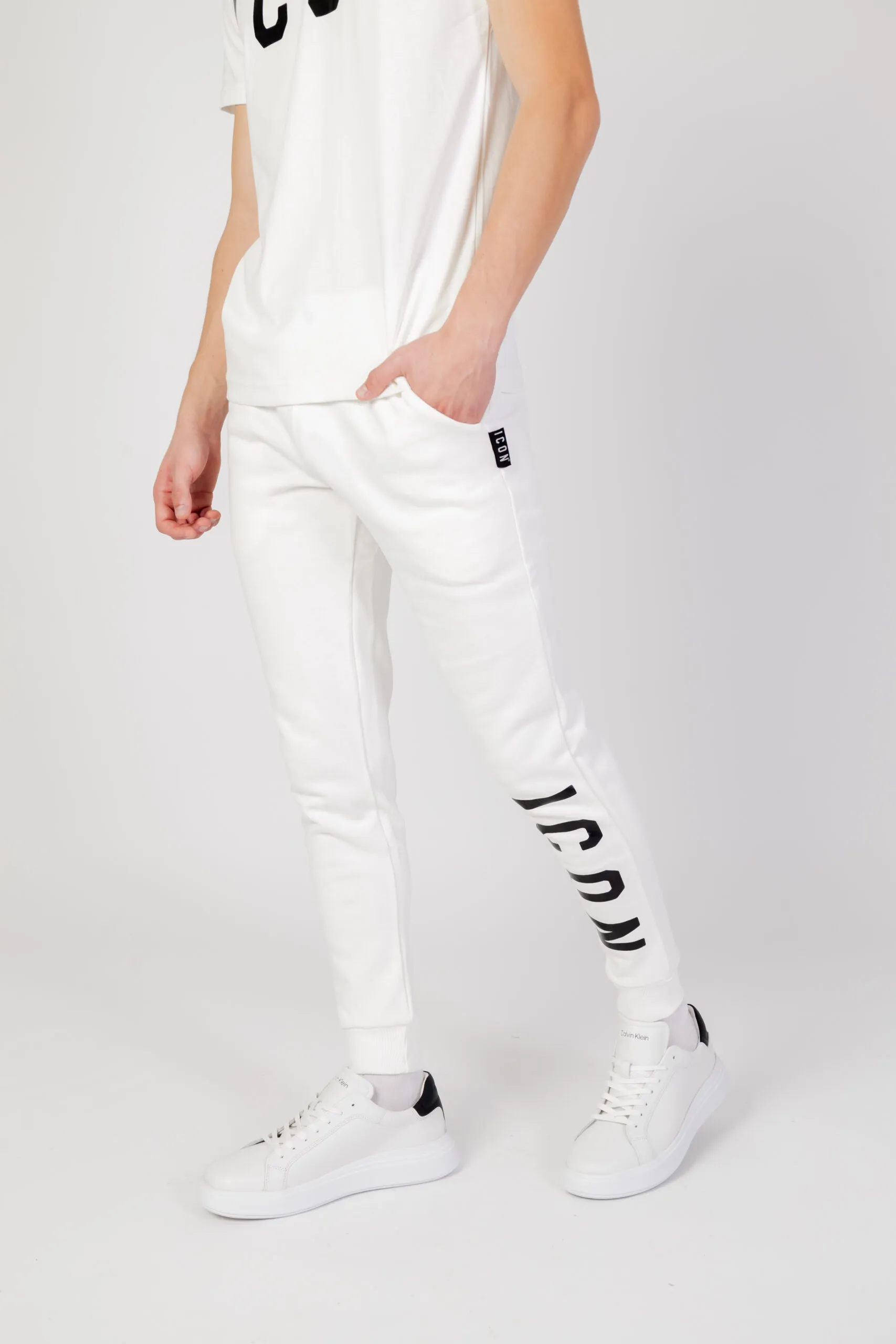 Pantaloni sportivi Icon logo Panna