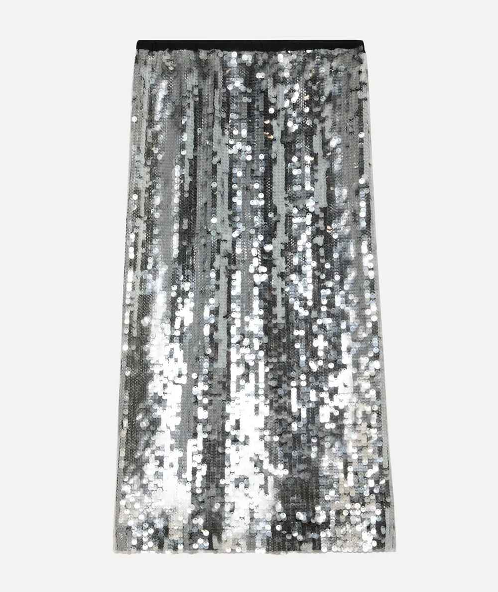 PINKO--Gonna a matita in rete paillettes