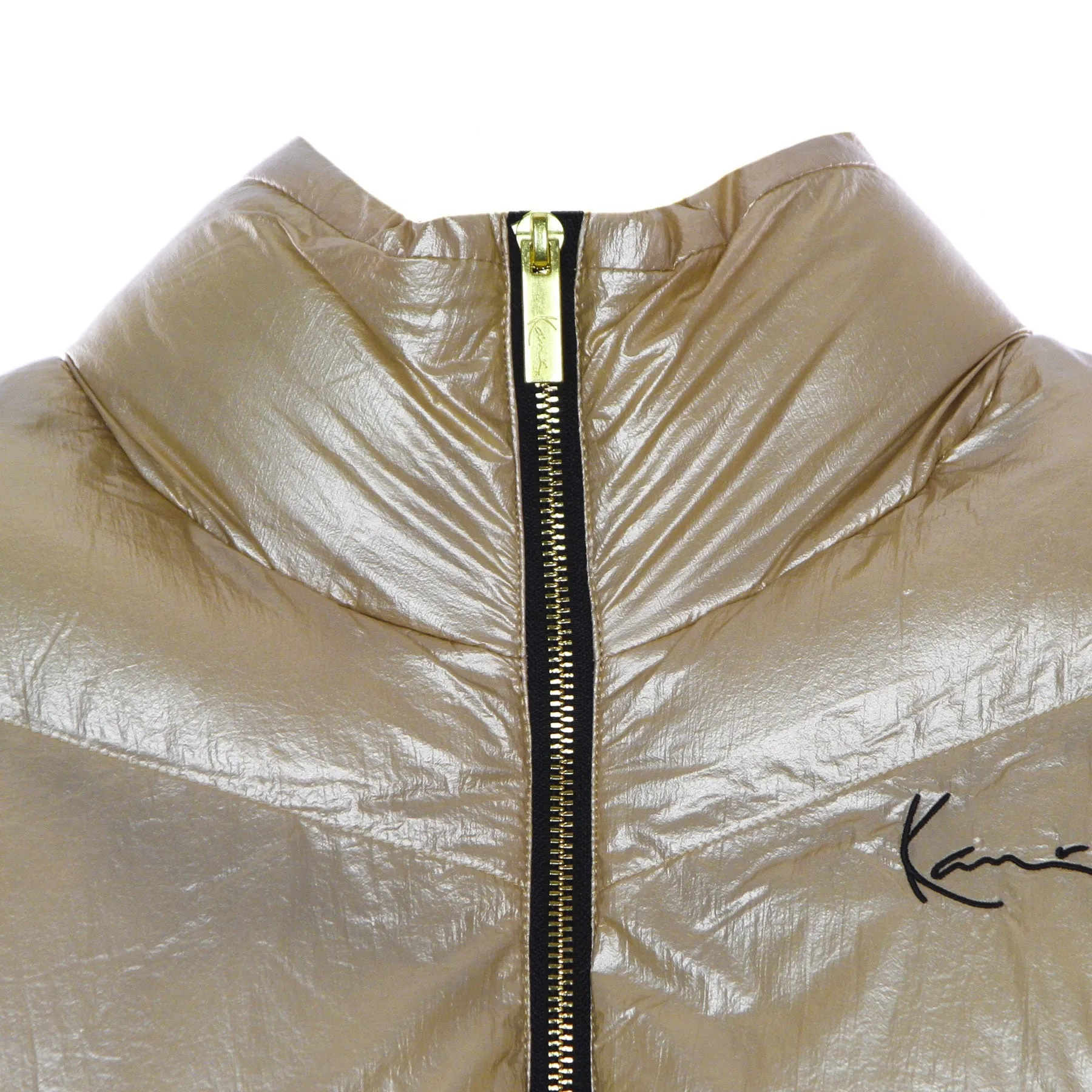 Piumino Corto Donna Chest Signature Puffer Jacket Gold