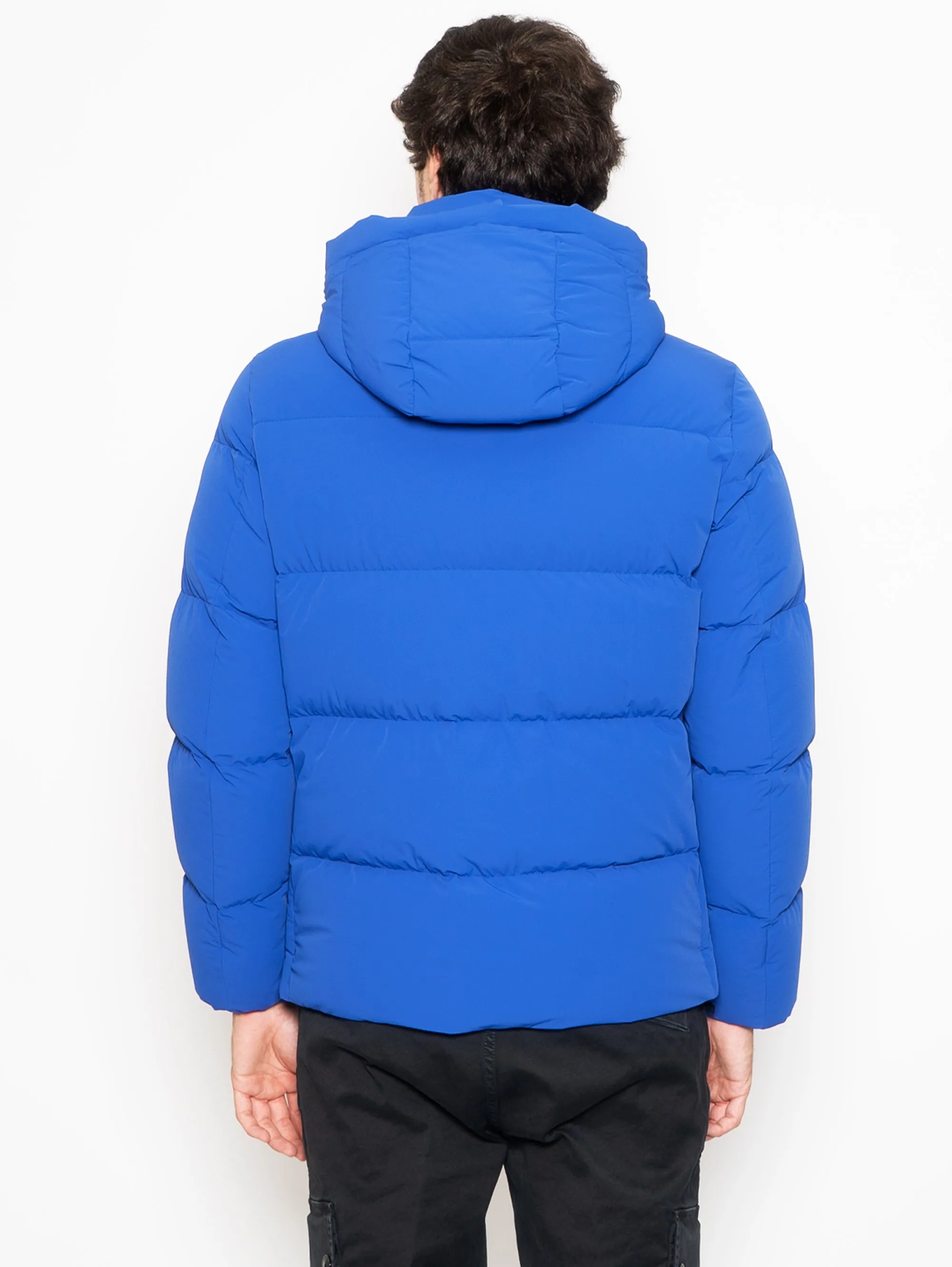 Piumino Corto Elasticizzato Blu Elettrico