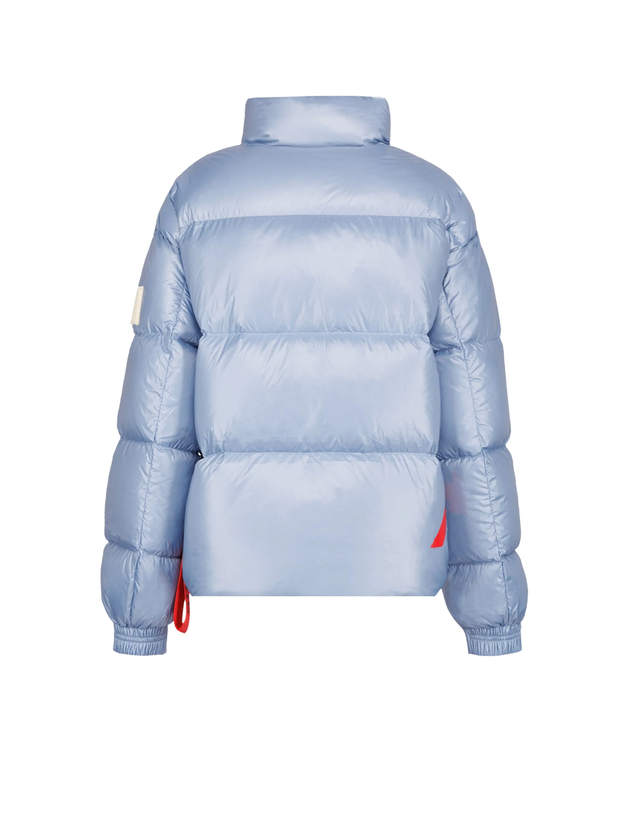 Piumino Corto Turku in Nylon Lucido Celeste