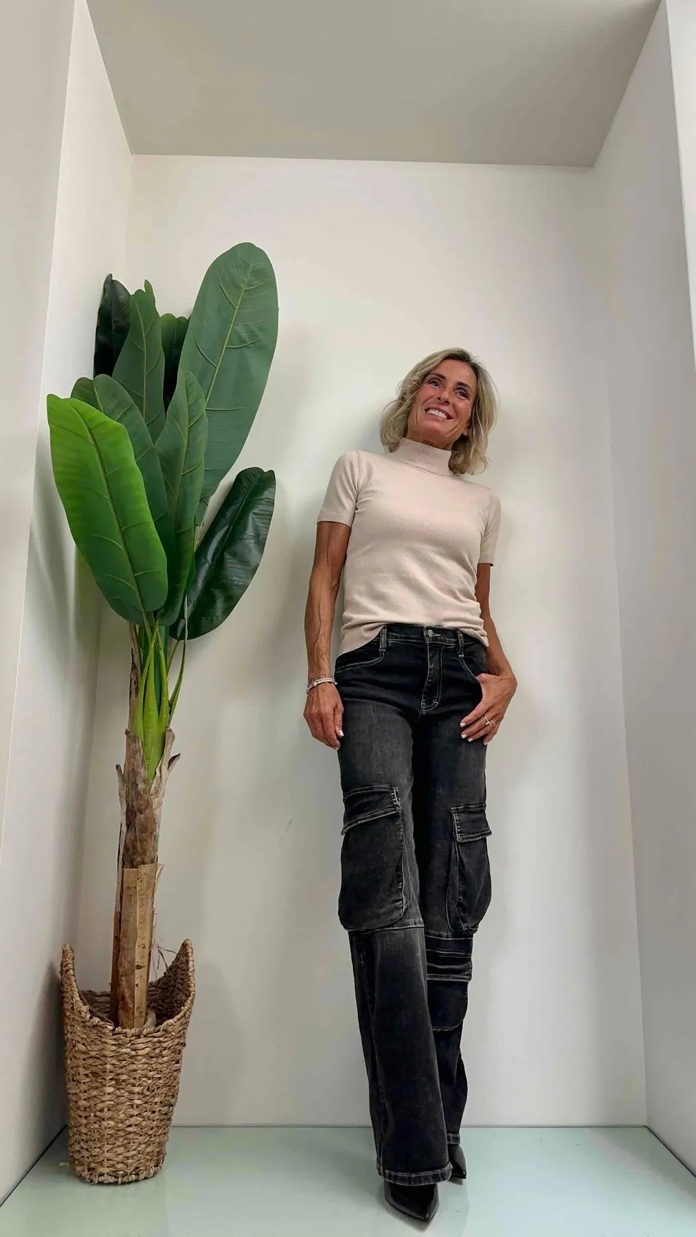 PLEASE - P1HXAZXW5T - JEANS CARGO  PALAZZO ELASTICIZZATO